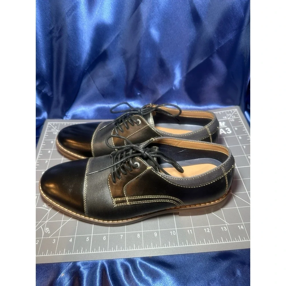 CHAPS Men's Leather Toe Lace Up Oxford Dress Shoes 10 Black